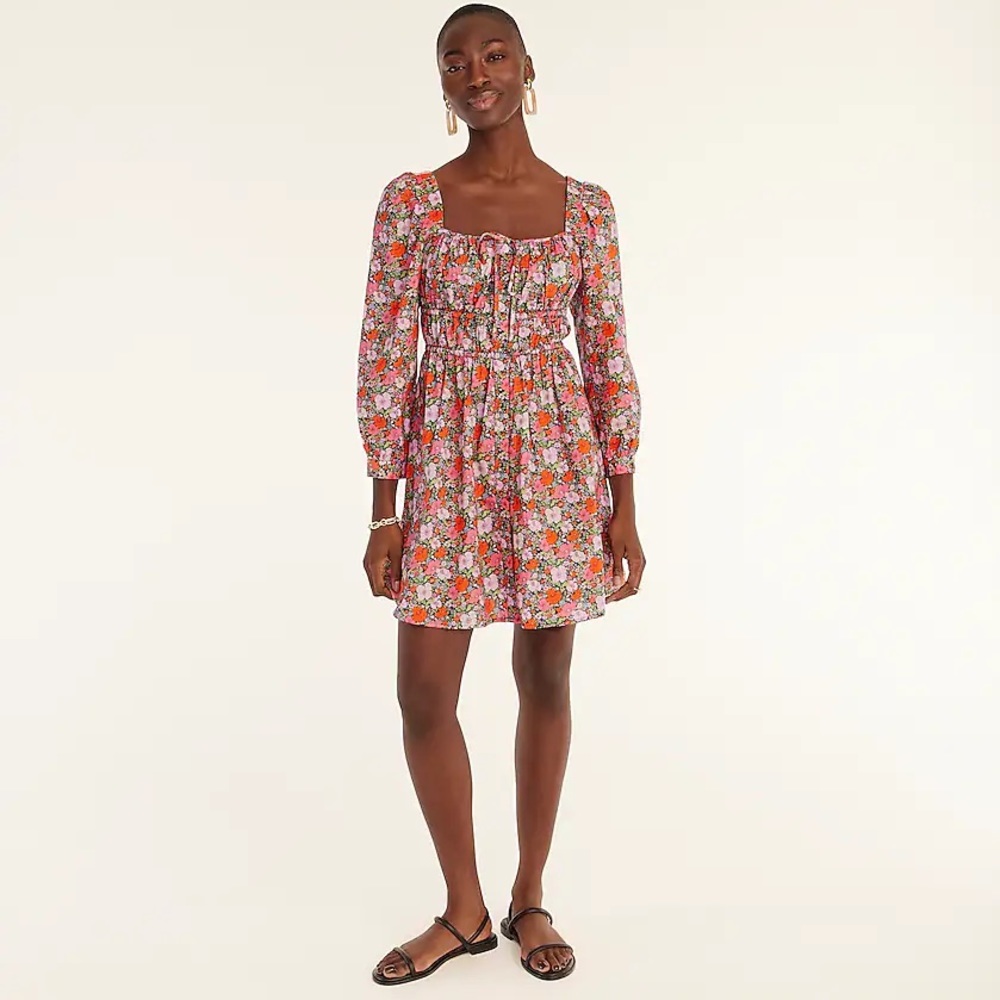J. Crew - Cinched-Waist Organic Cotton Dress in Liberty Print Meadow Song Floral
